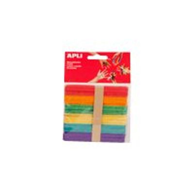 8410782132691-Apli - 40 bâtons de bois - coloris assortis-Avant-0